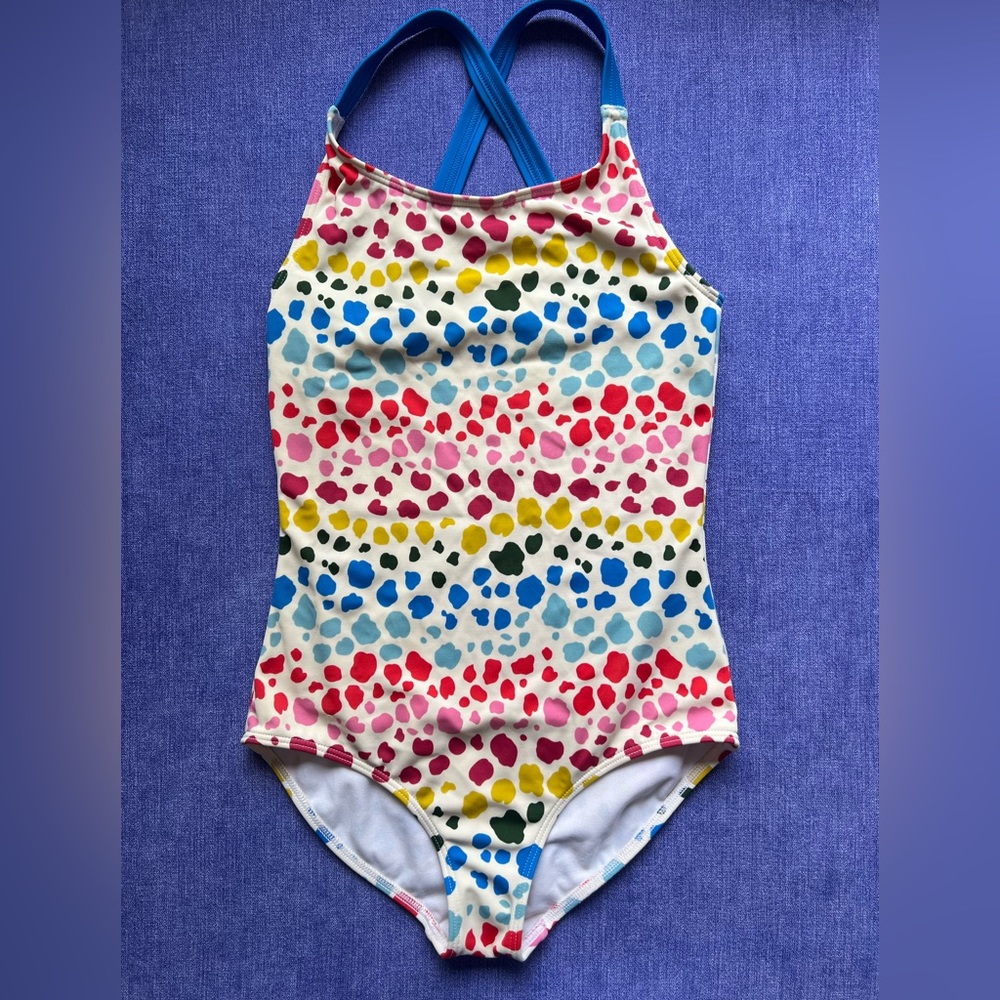 Mini Boden, multicolor, leopard print, bathing suit Girls 9-10y